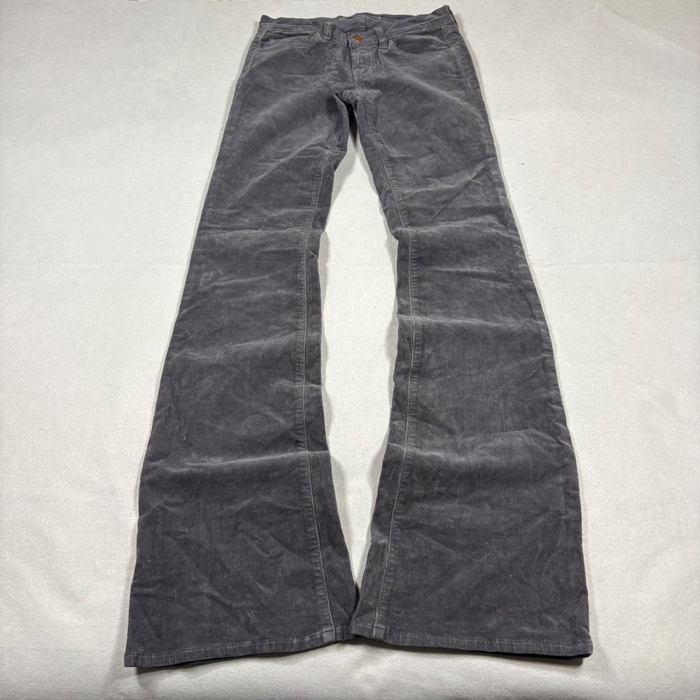 J Brand Gray Corduroy Low Rise Bootcut Flare Leg Pants Size 25 Charcoal Gray